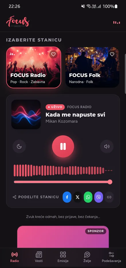 FOCUS Radio aplikacija